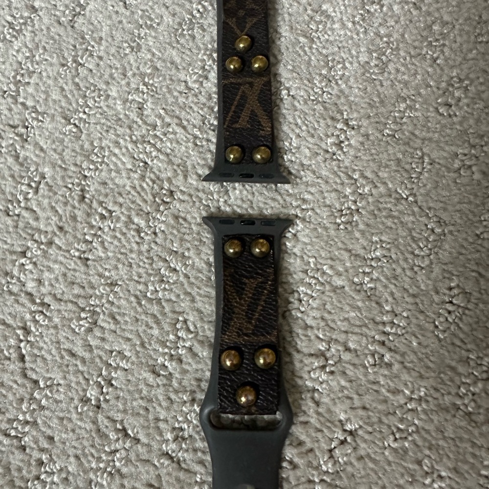 Apple LV Patterned Watch Band made from authentic purse -